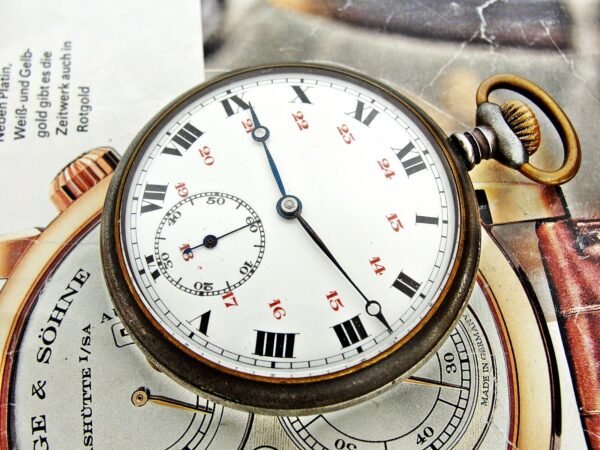 Rare Swiss porcelain dial iron case pocket watch from the 1920s. - Image 16