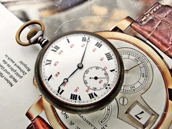 Rare Swiss porcelain dial iron case pocket watch from the 1920s. - Image 5