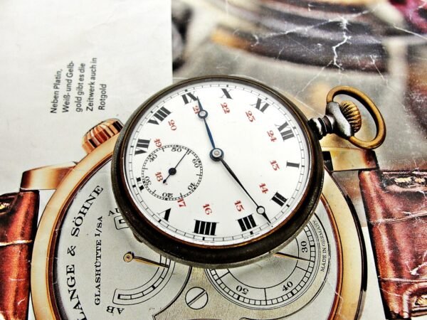 Rare Swiss porcelain dial iron case pocket watch from the 1920s. - Image 6