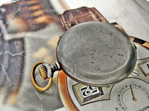 Rare Swiss porcelain dial iron case pocket watch from the 1920s. - Image 9