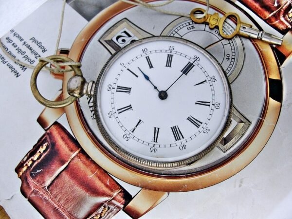 Rare porcelain dial key pocket watch from the year 1800. - Image 3
