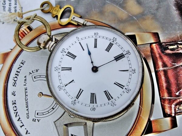 Rare porcelain dial key pocket watch from the year 1800. - Image 4