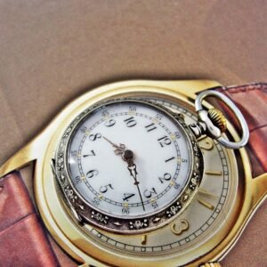 Silver porcelain nun pocket watch with dial from the 1800s.